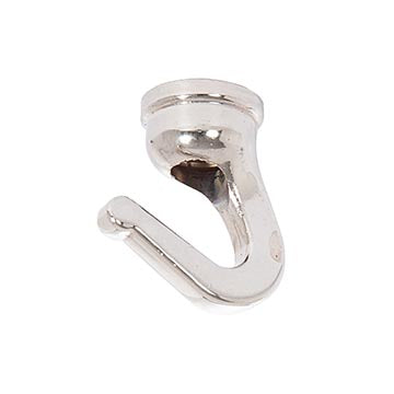 1" Tall Modern Style Cast Brass Hook with Wire Way, 1/8F Tap, Nickel Plated