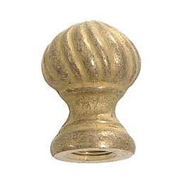 1 3/8" ht., Cast Brass Finial Knob, Tap 1/8F