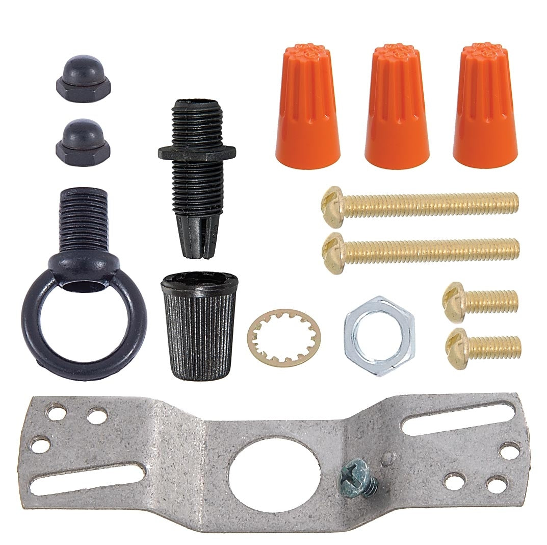 Black Finish Steel Ceiling Canopy Hardware Mount Kit