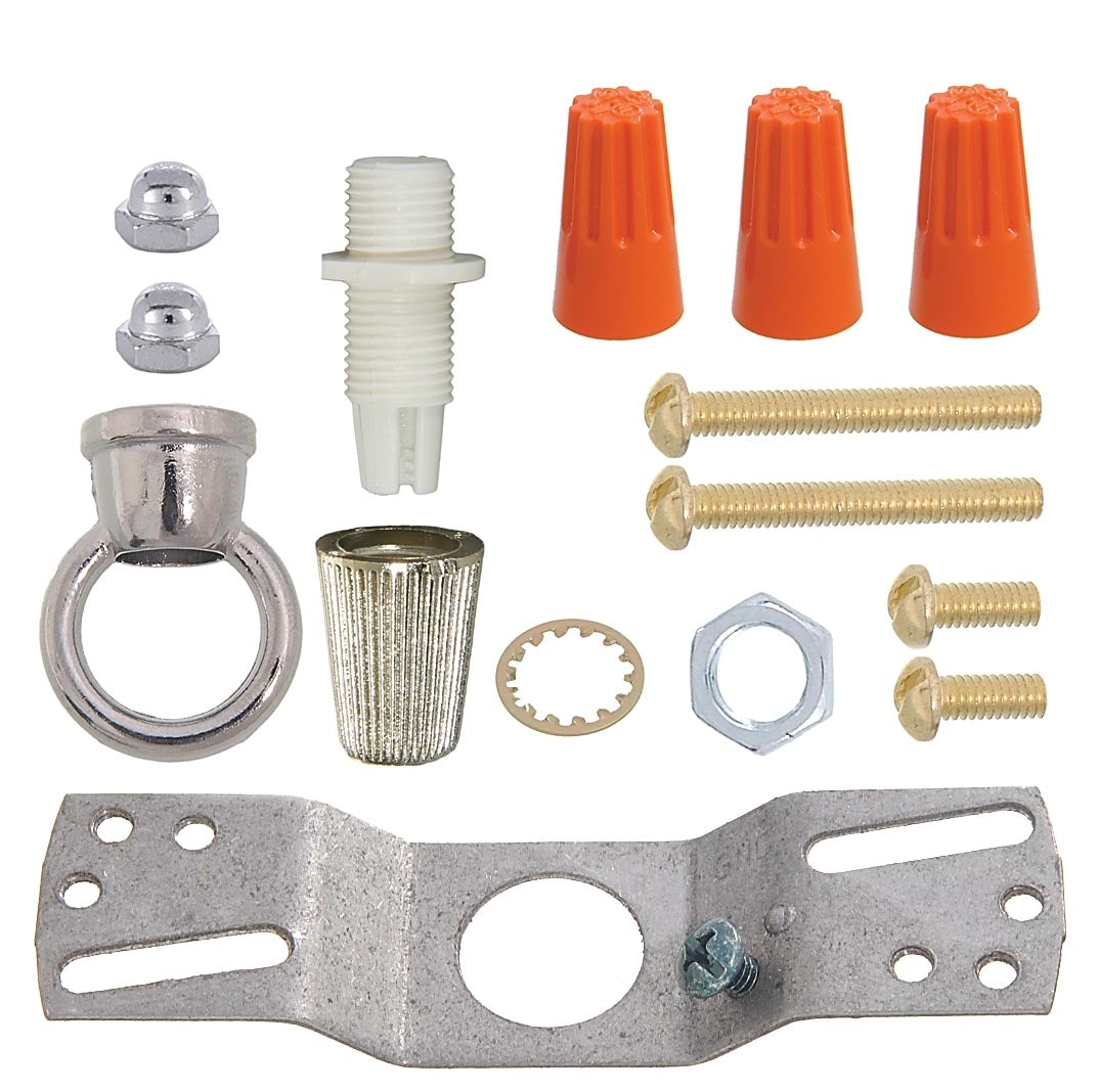 Nickel Finish Steel Ceiling Canopy Hardware Mount Kit