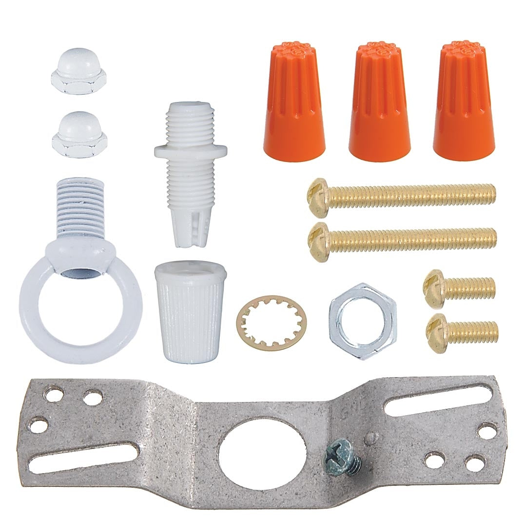 White Finish Steel Ceiling Canopy Hardware Mount Kit