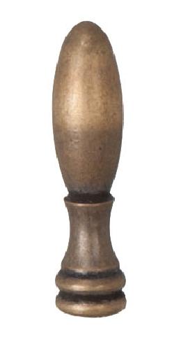 Antique Finish Teardrop Style Finial, 2 Inch Height, Tapped 1/4-27