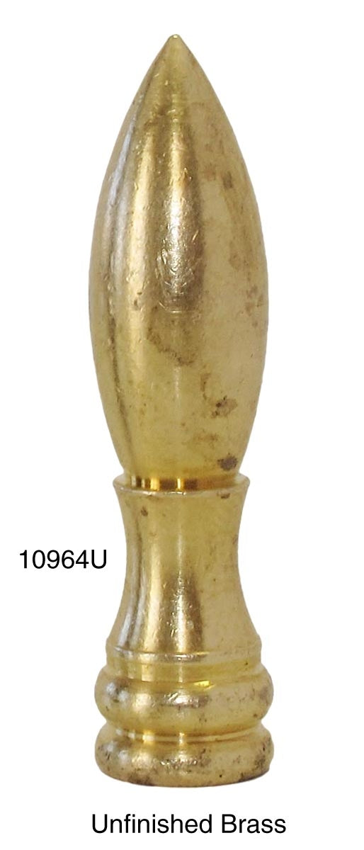 2" Teardrop Lamp Finial, Brass