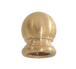 3/4" ht., Round Brass Finial Knob, Tap 1/8F