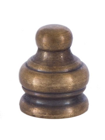 11/16 Inch Brass Brass Pyramid Finial, Tap 1/8F