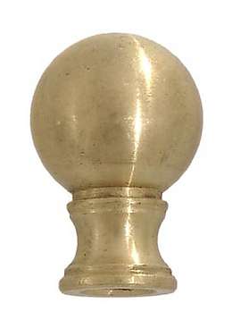 1-1/2" Tall x 1" Dia. Brass Ball Finial, Choice of Tap