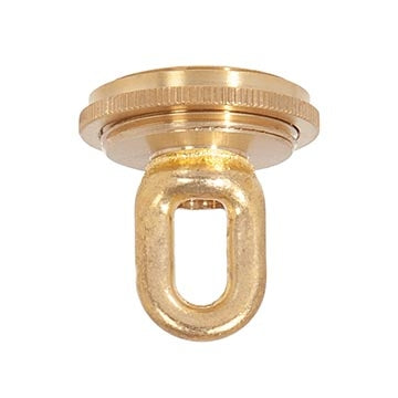 1-9/16 Inch Height Heavy Unfinished Cast Brass Screw Collar Loop, Choice of Tap