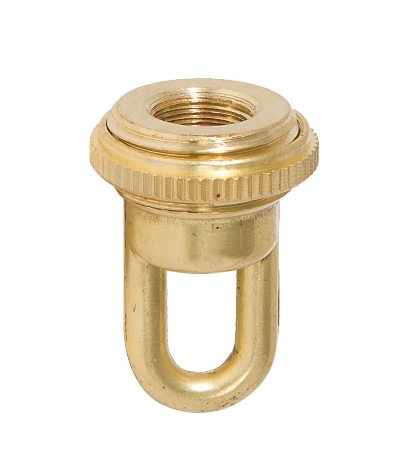1-11/16" Tall Cast Brass Screw Collar Loop With Seating Ring, Tap 1/4F, Unfinished (10995U)