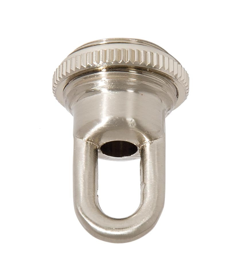 1-11/16" Tall Cast Brass Screw Collar Loop With Seating Ring, Tap 1/4F, Satin Nickel