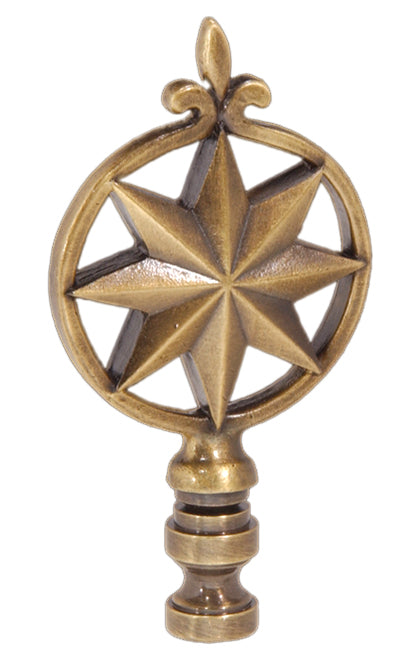 3 1/8" Cast Metal Finial, Antique Brass Finish