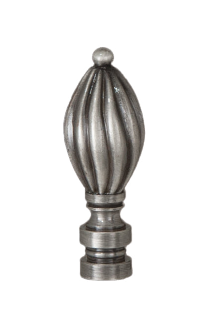 Swirl Post Style Lamp Finial, Nickel Finish