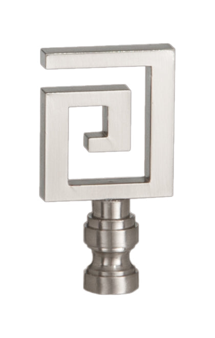 Greek Key Lamp Finial, Nickel Finish