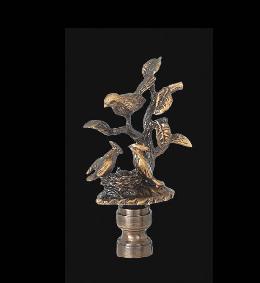 Birds on Branch Lamp Finial, 2 7/8" ht.