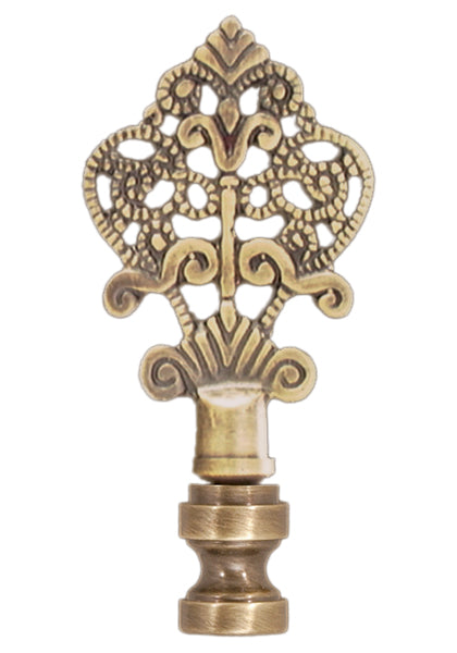 3-1/8" Antique Brass Finial, Tap 1/4-27F