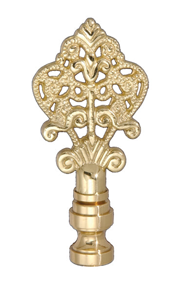 3-1/8" Ornamental Die Cast Brass Finial, Tap 1/4-27F