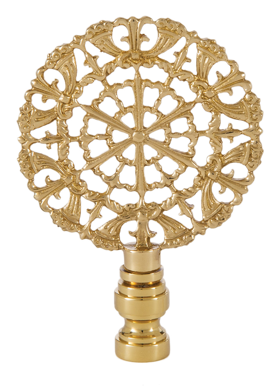 Cast Brass Rose Lamp Finial