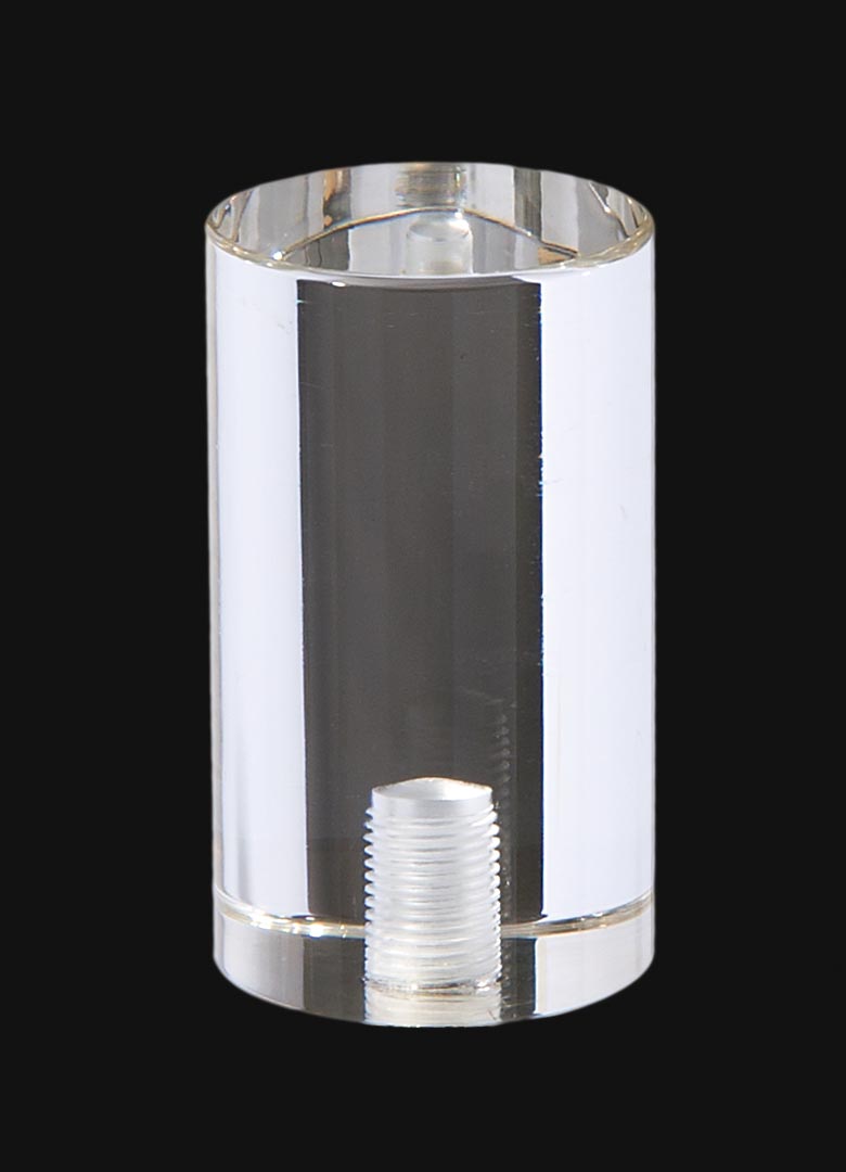 Clear Acrylic Drum Style Lamp Finial, 2 1/8" ht.