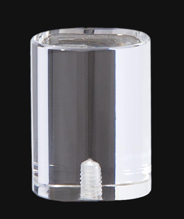 Clear Acrylic, Oval Drum Lamp Finial, 1 7/8" ht.