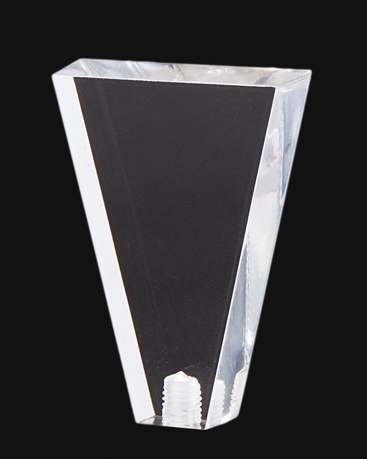 Clear Acrylic, Flat Triangle Lamp Finial, 2 1/8" ht.