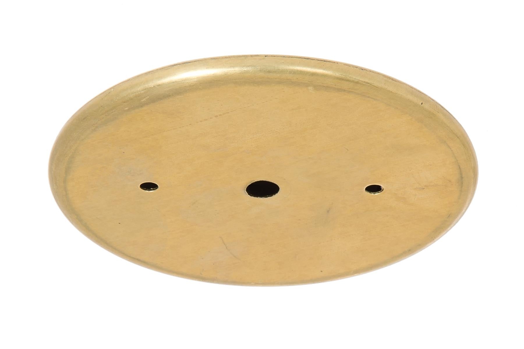 5-1/4 Inch Diameter Versatile Flat Radial Edge Brass Ceiling Canopy with Mounting Hardware Kit