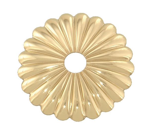 Stamped Brass Rosette, 2 1/8" dia.