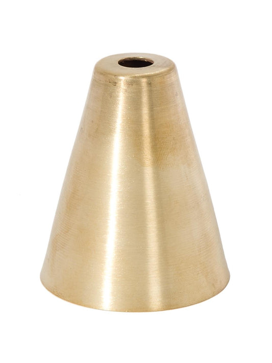 2-3/8 Inch Tall Unfinished Cone Shaped Stamped Brass Socket Cup, Candelabra Size, 1/8 IP