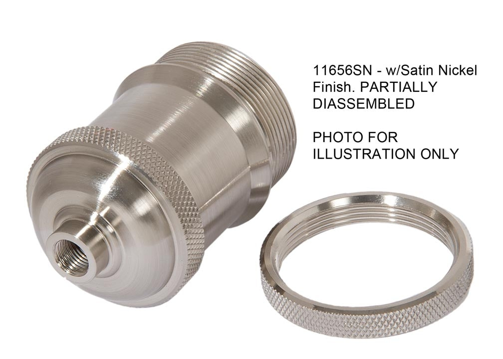 2-11/16" Tall Aluminum Socket Cover, 1.7" ID, 1/8 F, Satin Nickel