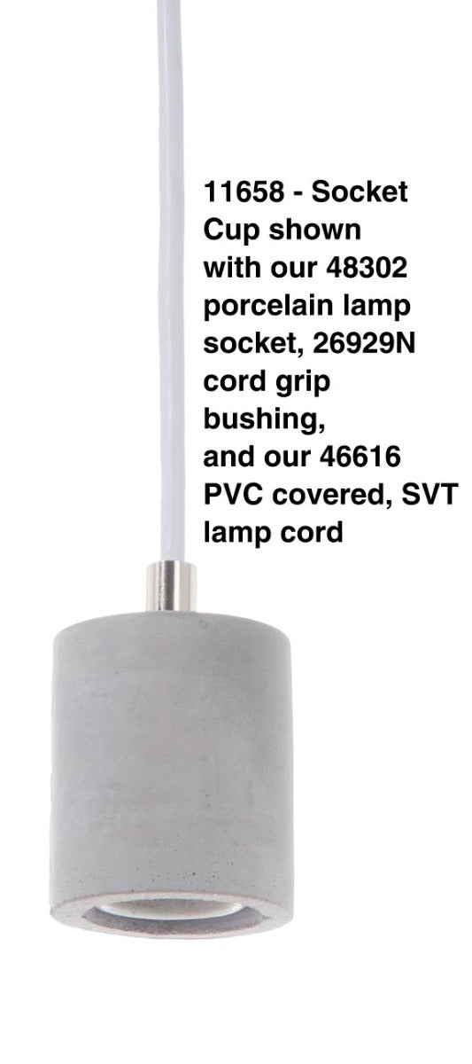 2-5/8 Inch Tall Composite Concrete Socket Cup, 1/8 IP