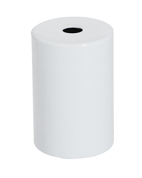 2 1/2" Tall, 1.72" O.D. Steel Lamp Socket Cup, Glossy White Finish