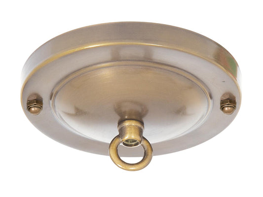 Shallow Dome Shape Antique Brass Canopy & hardware kit with matching finish