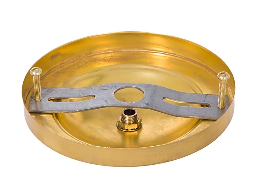 Shallow Dome Shape Unfinished Brass Canopy & hardware kit with matching finish
