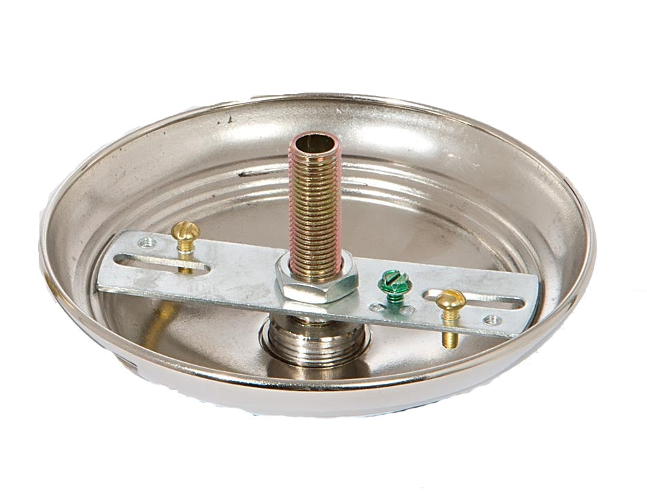 Nickel Finish Solid Spun Brass Ribbed Canopy Kits