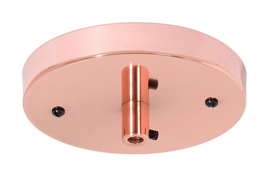  5-1/4 Inch Diameter Polished Copper Finish Stamped Steel Single Port Canopy Mounting Kit