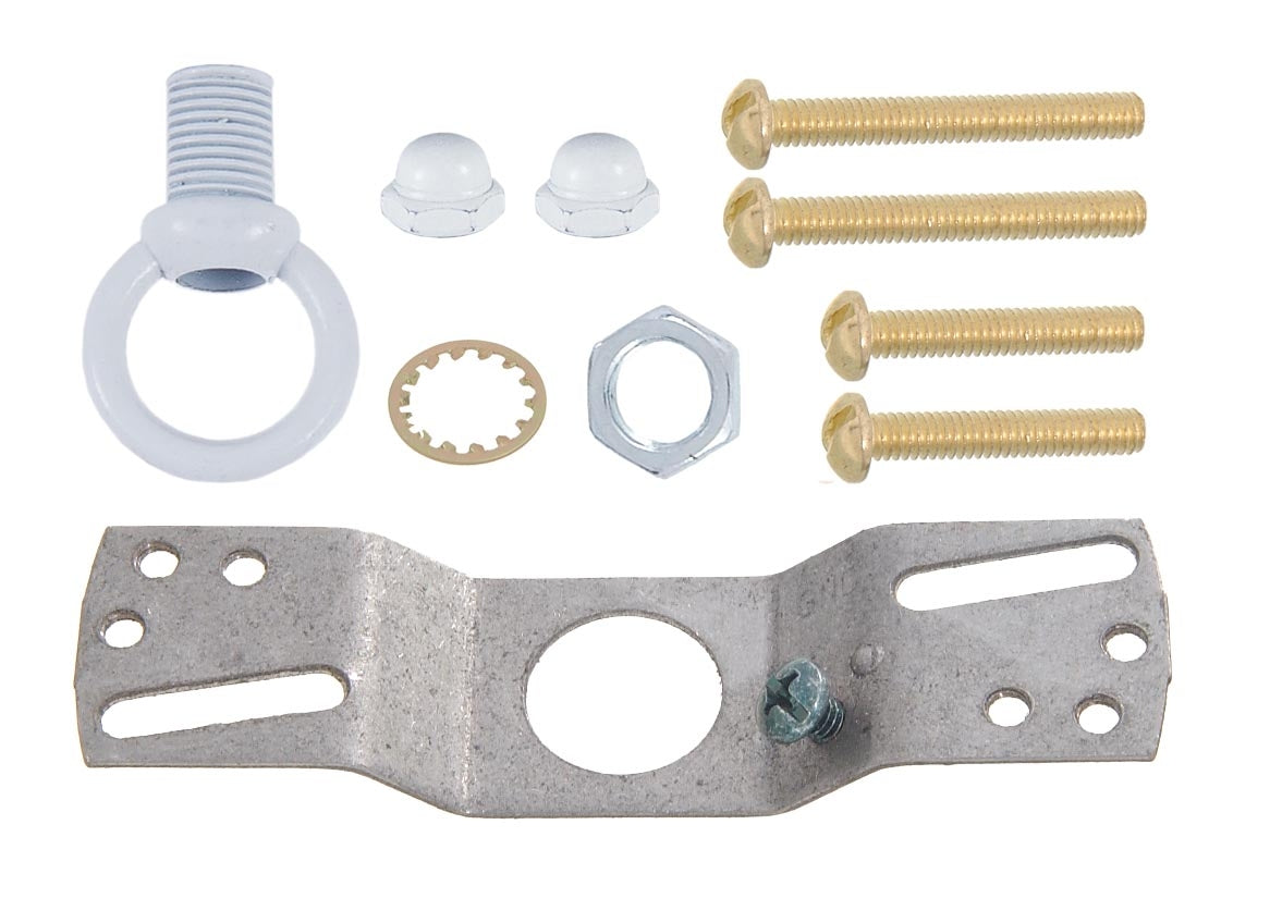 5" Dia. White Gloss Canopy & Hardware Kit, 1/8 IP Slip, Matching Finish