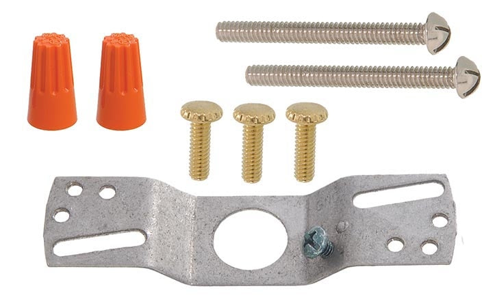 3-1/4 Inch Fitter Brass Plated Flush Mount Fixture Holder, Hardware & High Heat Porcelain Socket