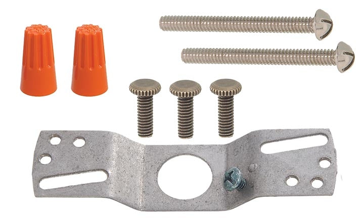 3-1/4" Fitter Antique Brass Finish Flush Mount Fixture Holder, Hardware & High Heat Porcelain Socket