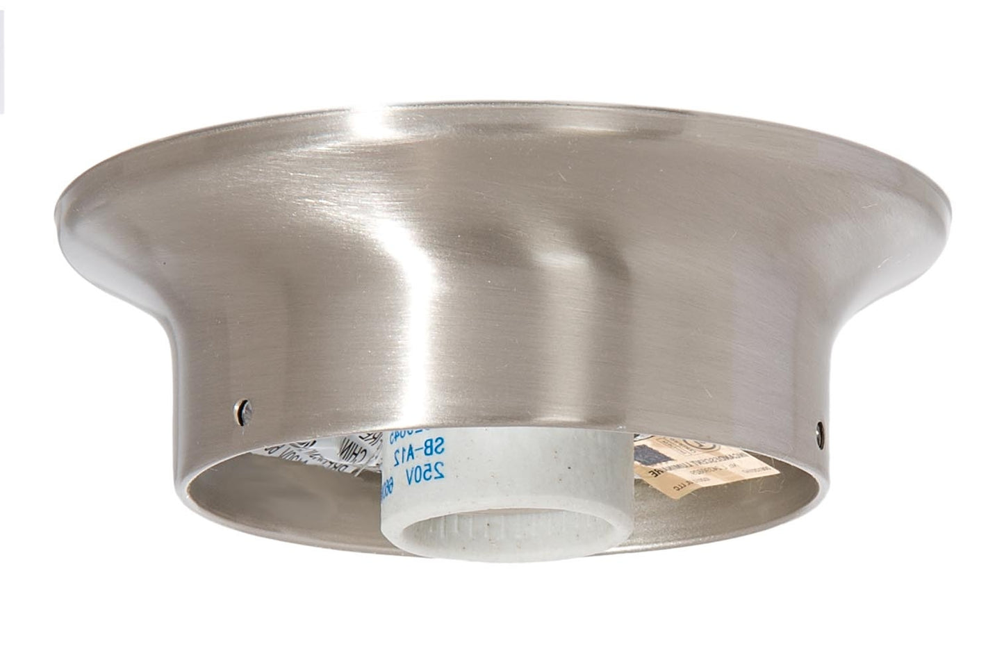 3-1/4" Fitter Satin Nickel Finish Fixture Holder, Hardware & High Heat Porcelain Socket