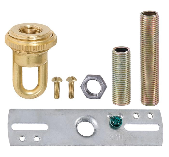 6 Inch Diameter Clear Crystal Canopy for Chandelier With Polished Brass Insert & Screw Collar