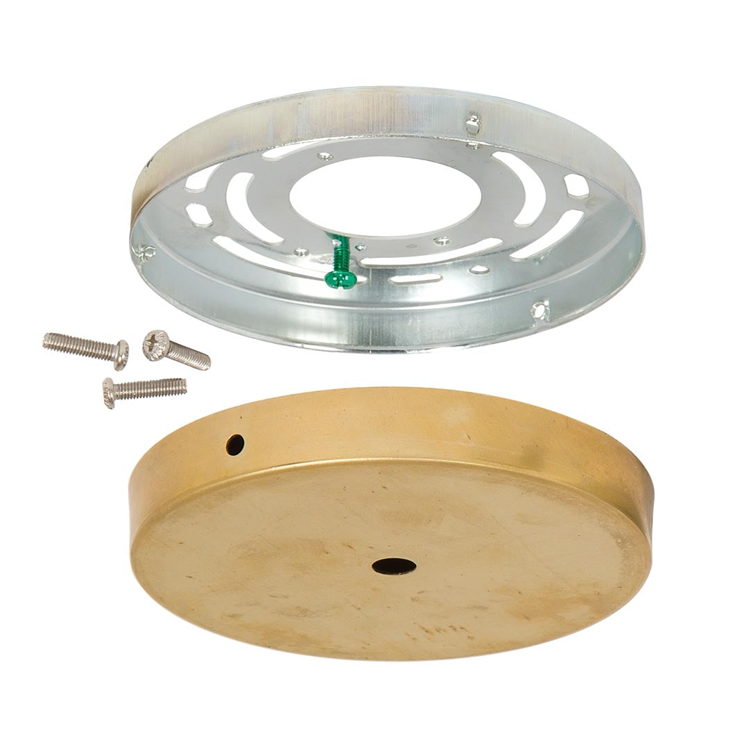 4-7/8 Inch Diameter Unfinished Side Mounting Brass Canopy - Interior Hardware