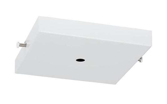 5 Inch Square Glossy White Finish Side Mounting Steel Canopy - Interior Hardware