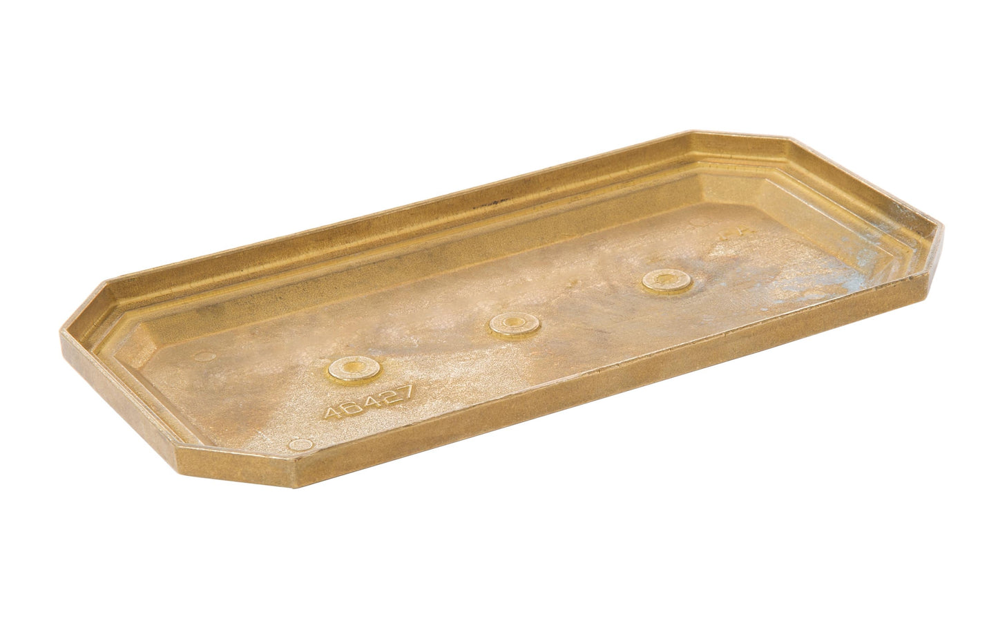 9-1/2 Inch Long Unfinished Die Cast Brass Backplate, No Center Hole