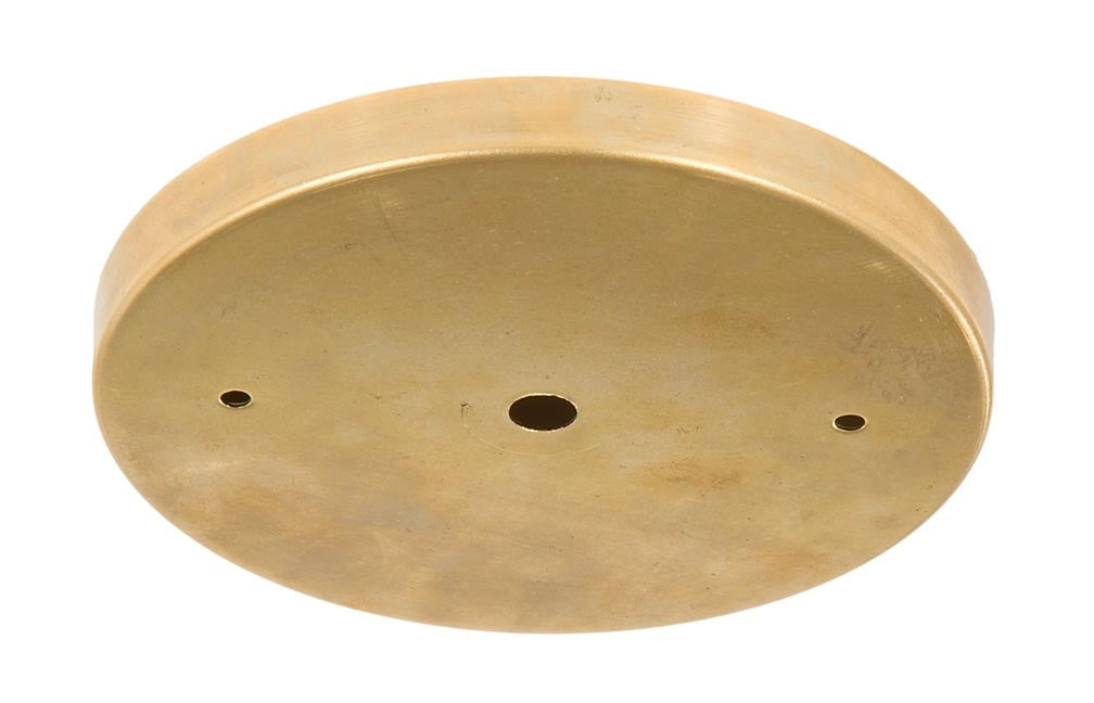 5 1/4", 1/8 IP Slip, Thin Brass Ceiling Canopy or Back Plate with 1/8IP slip center hole - Unfinished Brass
