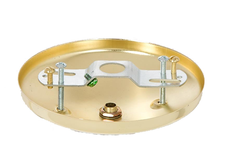 5" Brass Plated Steel Modern Shallow Design Fixture Canopy Kit