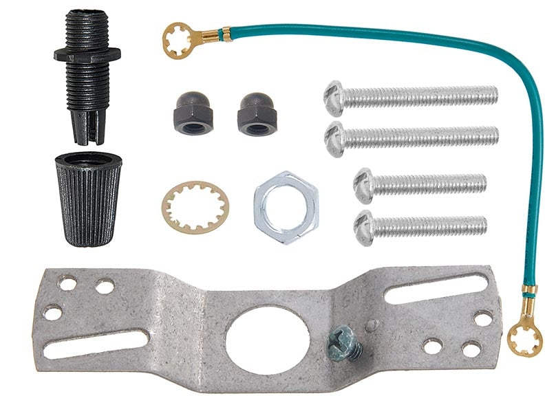 5-1/4 Inch Diameter Antique Bronze Finish Steel Canopy with Hardware Kit and Grip Bushing