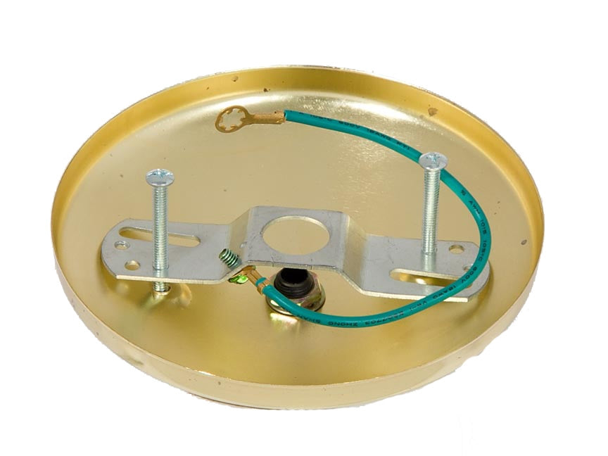 5" Brass Plated Steel, Modern Fixture Canopy Kit w/Cord Grip Bushing