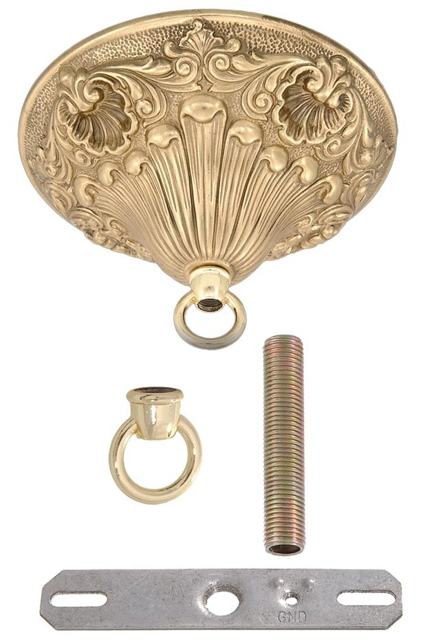 5 1/2 Inch Diameter Victorian Style Cast Brass Ceiling Canopy Kits