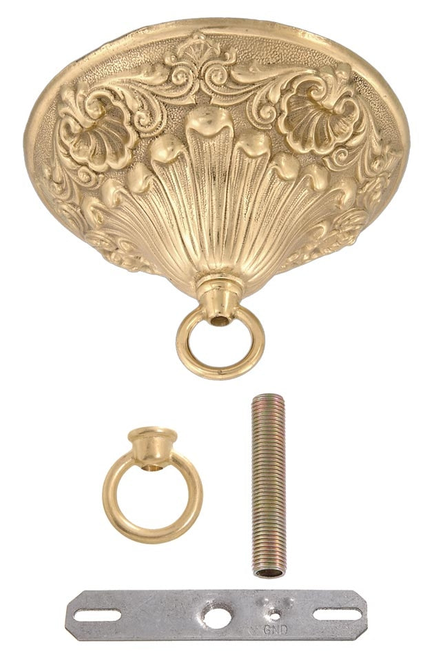 6 1/4" Dia., Victorian Style Ceiling Canopy Kits With Heavy Brass Loop