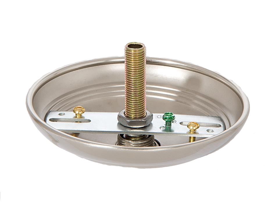 5 1/4" Diameter Satin Nickel Screw Collar Ribbed Canopy and Canopy Kit