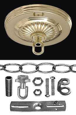 Solid Brass Canopy with Kit, Choice of Finish, 5 1/4" dia.