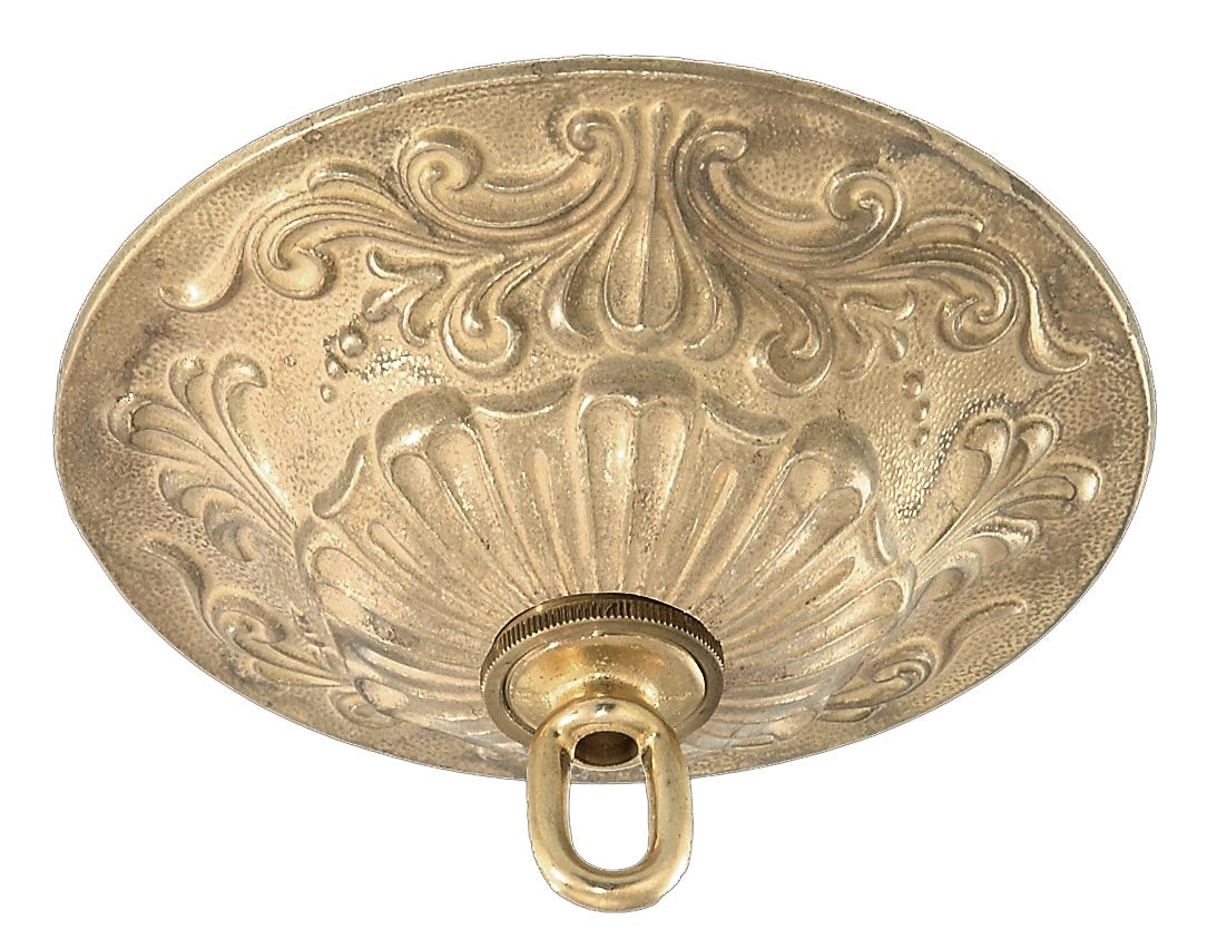 5-1/2" Diameter Ceiling Canopy kit, Die Cast Brass Material, Choice of Polished & Lacq. or Unfin. Brass